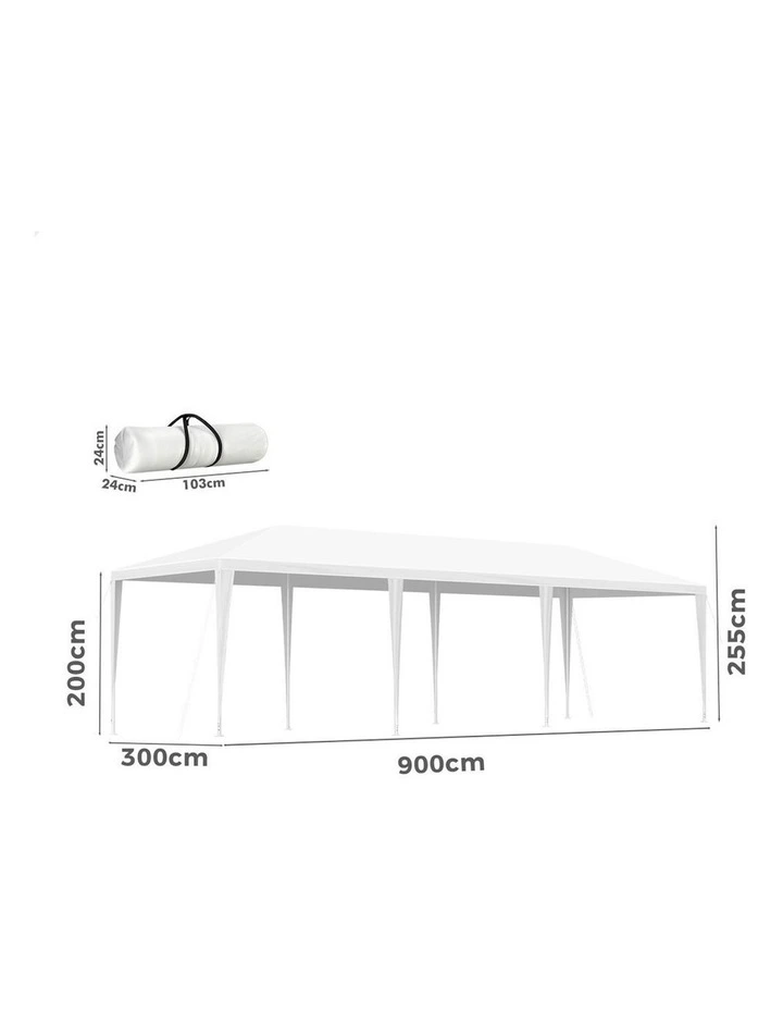 Outdoor Wedding Camping Marquee Canopy Portable Gazebo 3x9m in White image 6