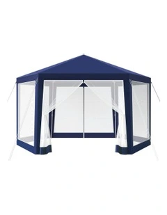 Outdoor Camping Marquee Canopy Mesh Wall Portable Gazebo 2x2m in Blue