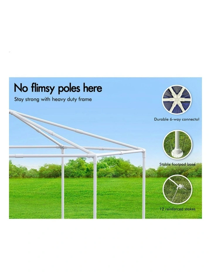 Outdoor Camping Marquee Canopy Mesh Wall Portable Gazebo 2x2m in Blue image 4