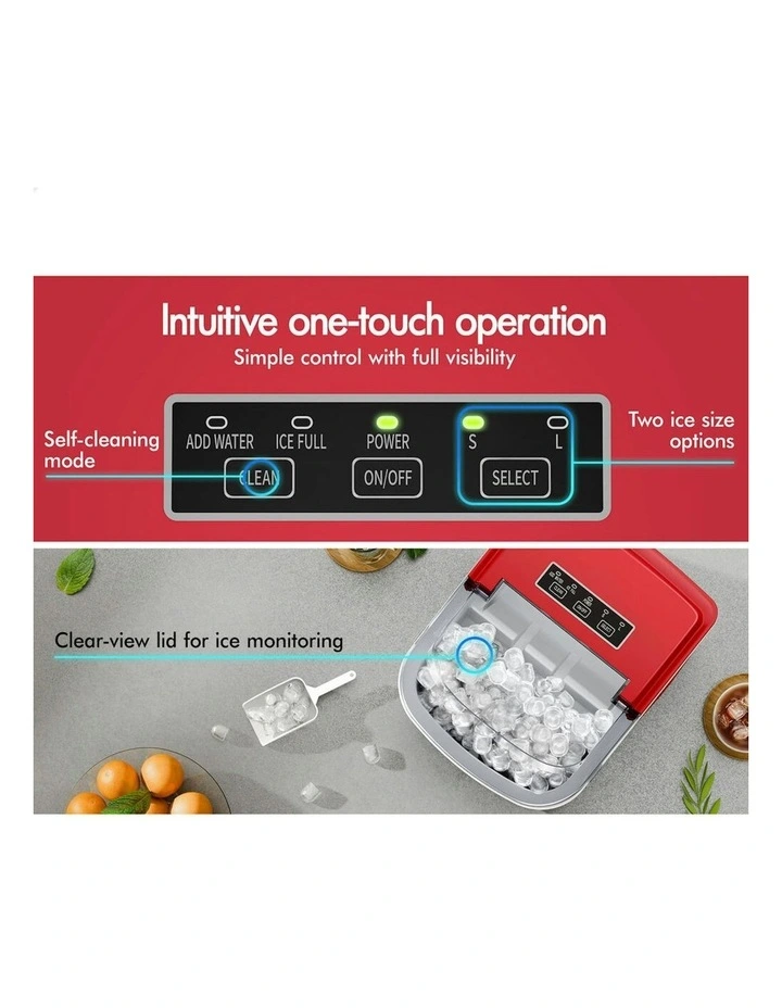 Portable Ice Maker Machine 12kg in Red image 3