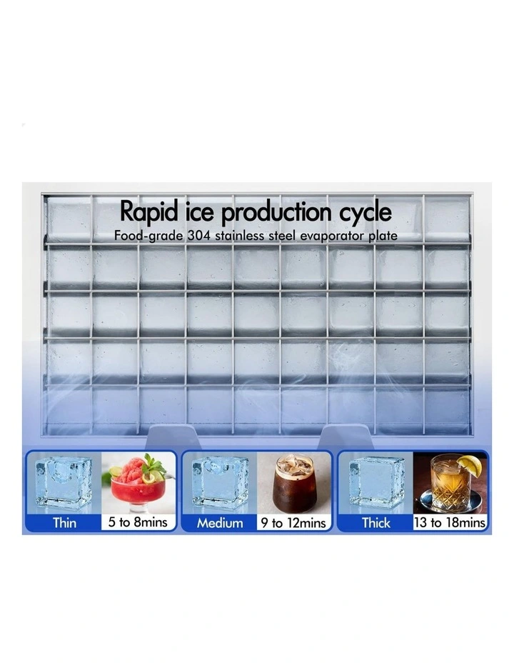 Commercial Ice Maker Machine 45kg in Stainless Steel image 3