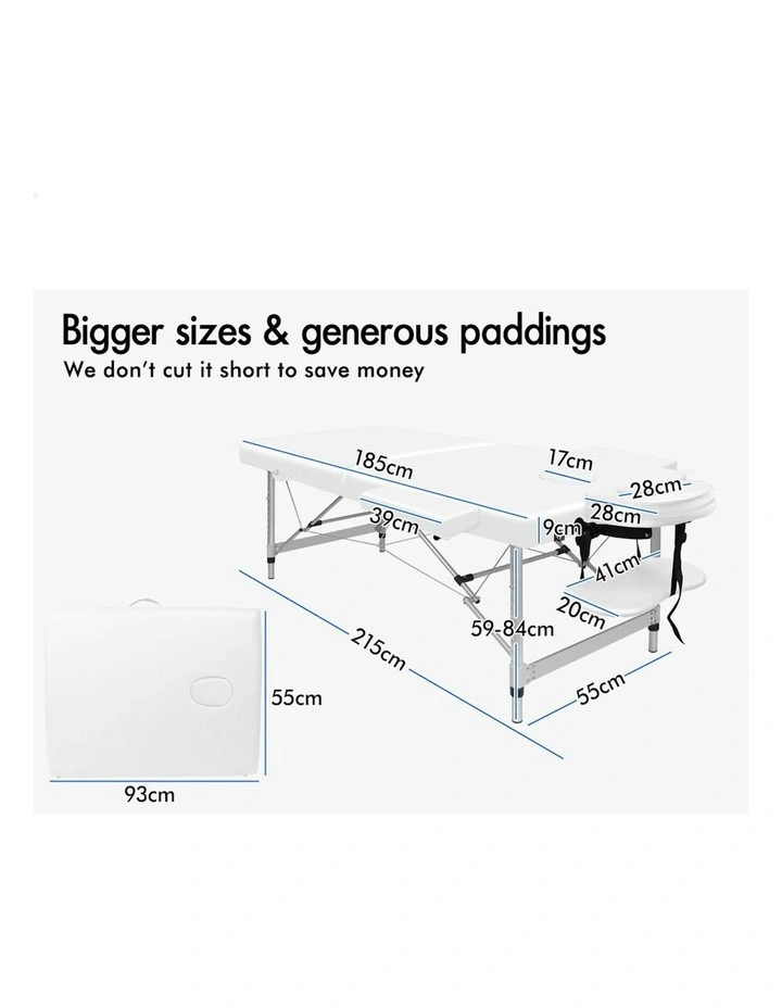 Portable Massage Table 55cm in White image 5