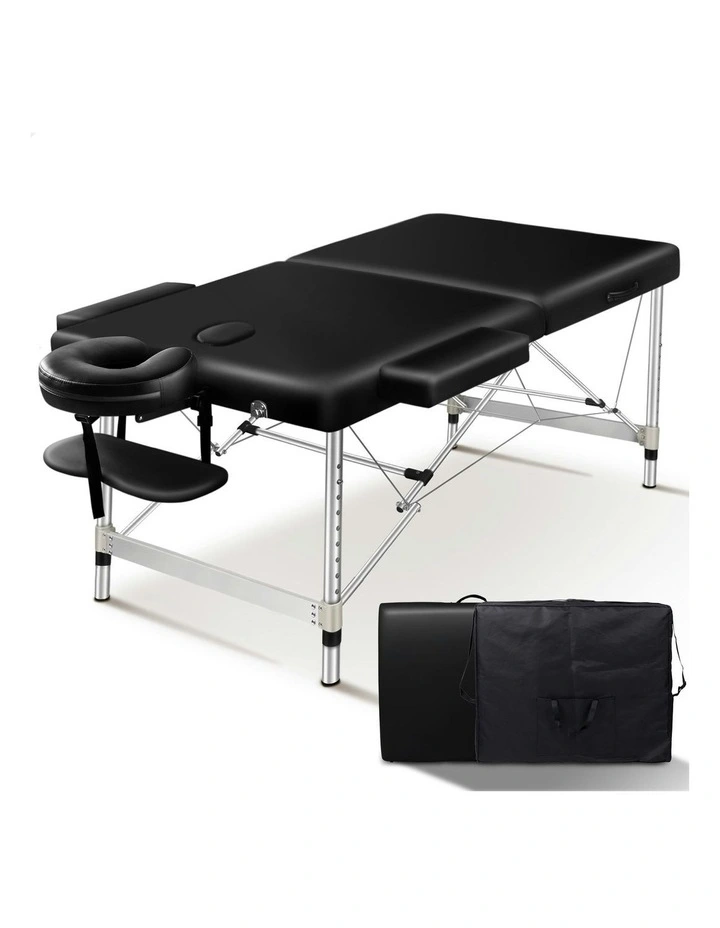 2 Fold Massage Table 75cm in Black image 1