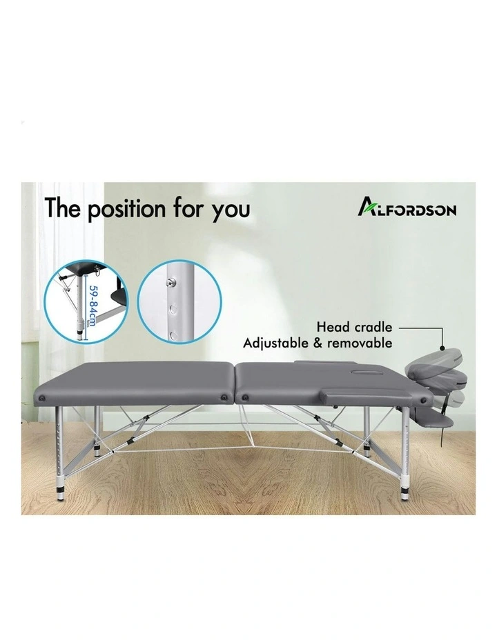 2 Fold Massage Table 75cm in Grey image 3