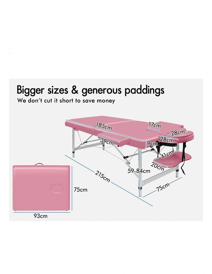 Portable Massage Table 75cm in Pink image 5