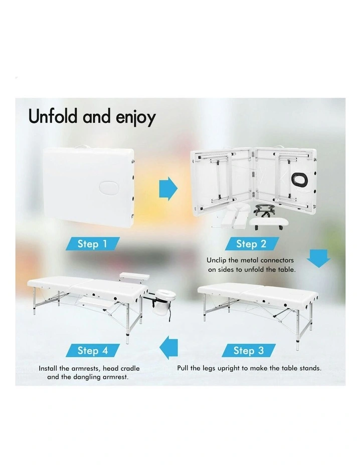 Portable Massage Table 75cm in White image 4