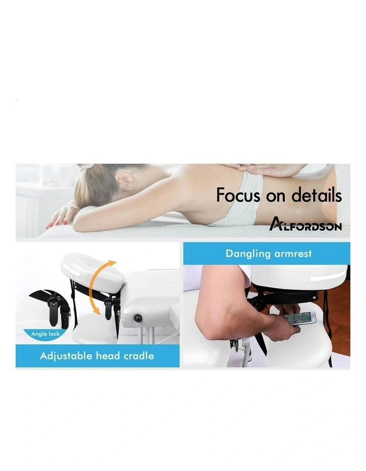 Portable Massage Table 75cm in White image 6