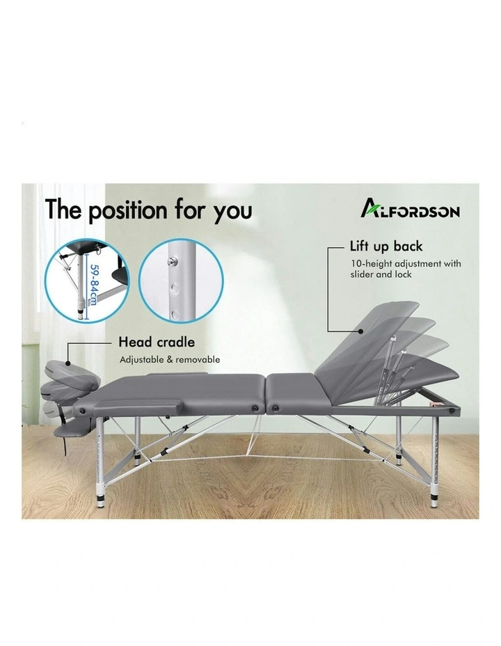 3 Fold Massage Table 65cm in Grey image 3