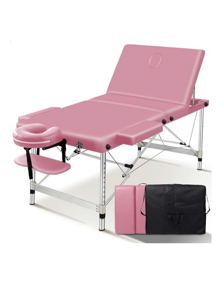 3 Fold Massage Table 75cm in Pink image 1