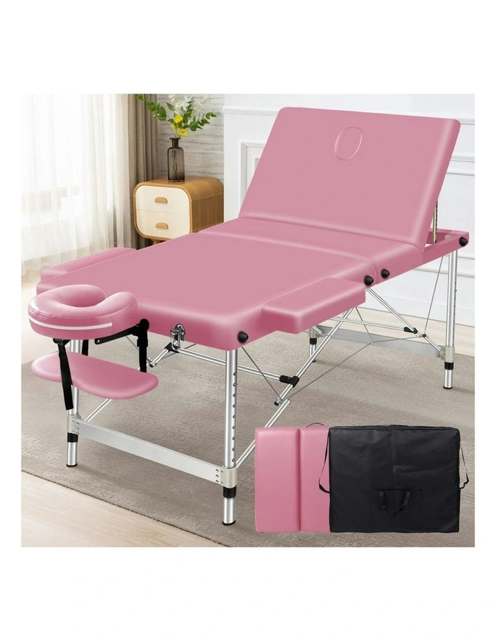 3 Fold Massage Table 75cm in Pink image 2