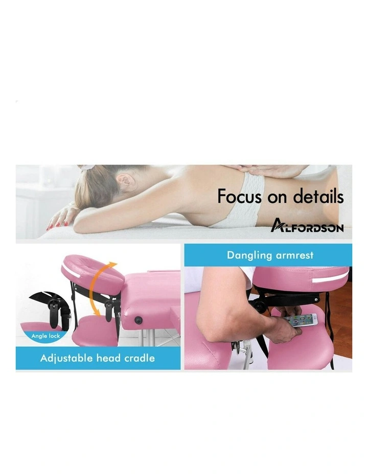 3 Fold Massage Table 75cm in Pink image 6