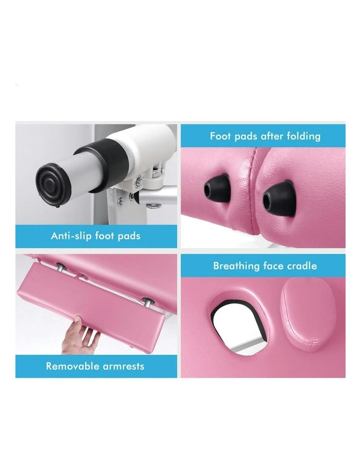 3 Fold Massage Table 75cm in Pink image 7