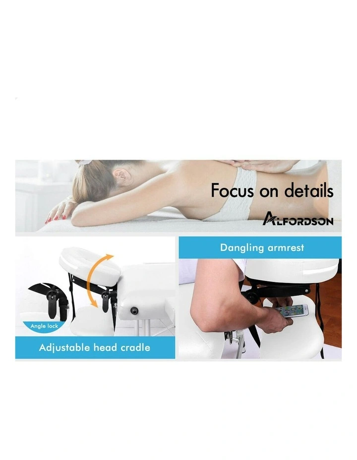 3 Fold Massage Table 75cm in White image 6