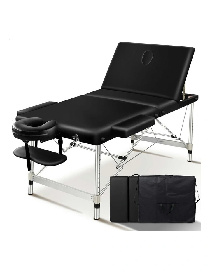 3 Fold Massage Table 85cm in Black image 1