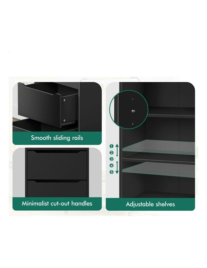 3 Drawers Office Storage Cabinet in Black image 5