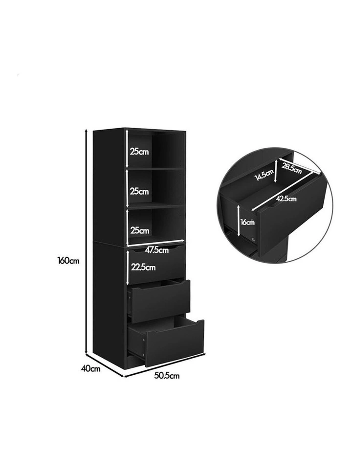 3 Drawers Office Storage Cabinet in Black image 7