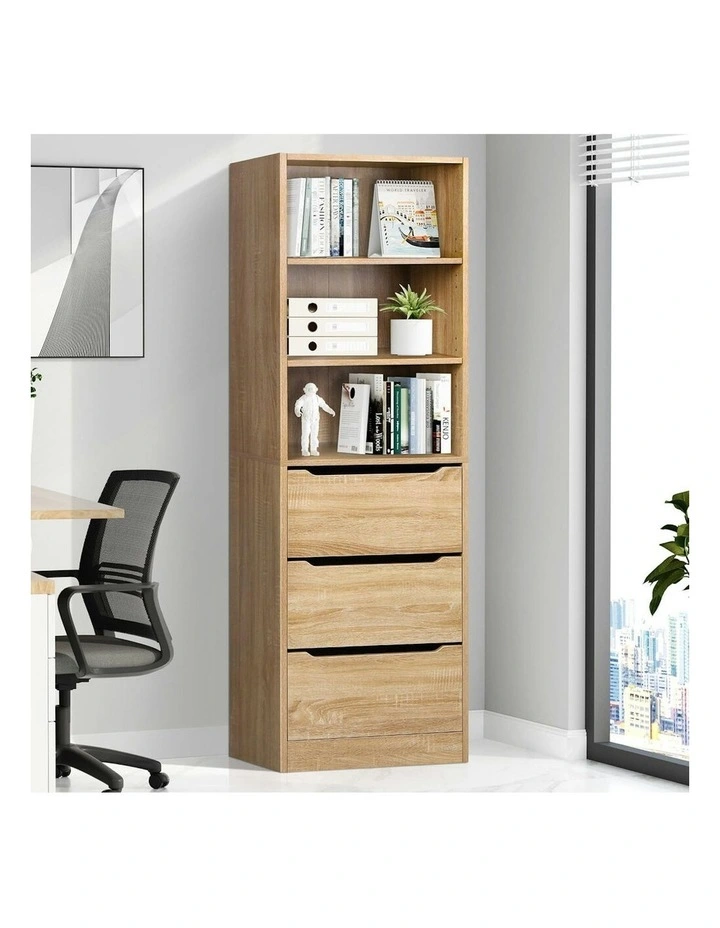 3 Drawers Office Storage Cabinet in Wood image 2