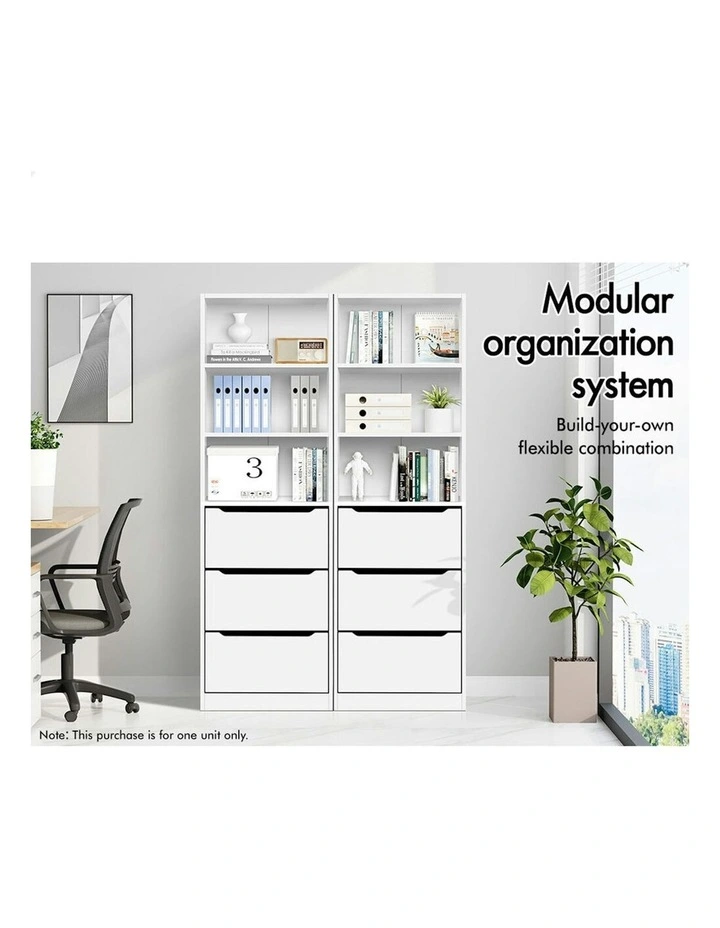 3 Drawers Office Storage Cabinet in White image 3