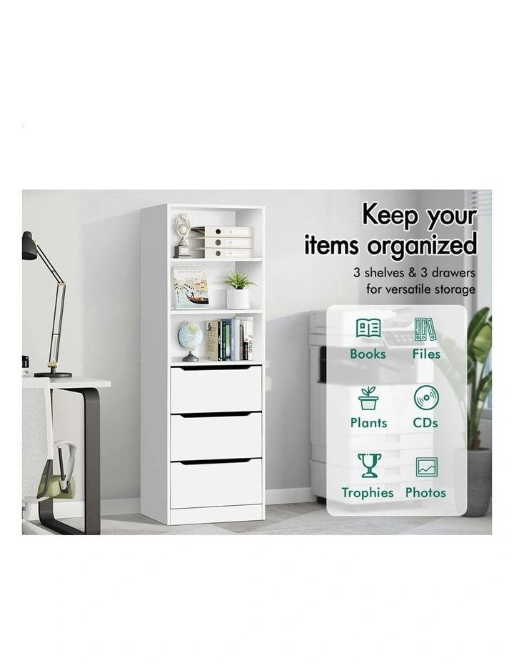 3 Drawers Office Storage Cabinet in White image 4