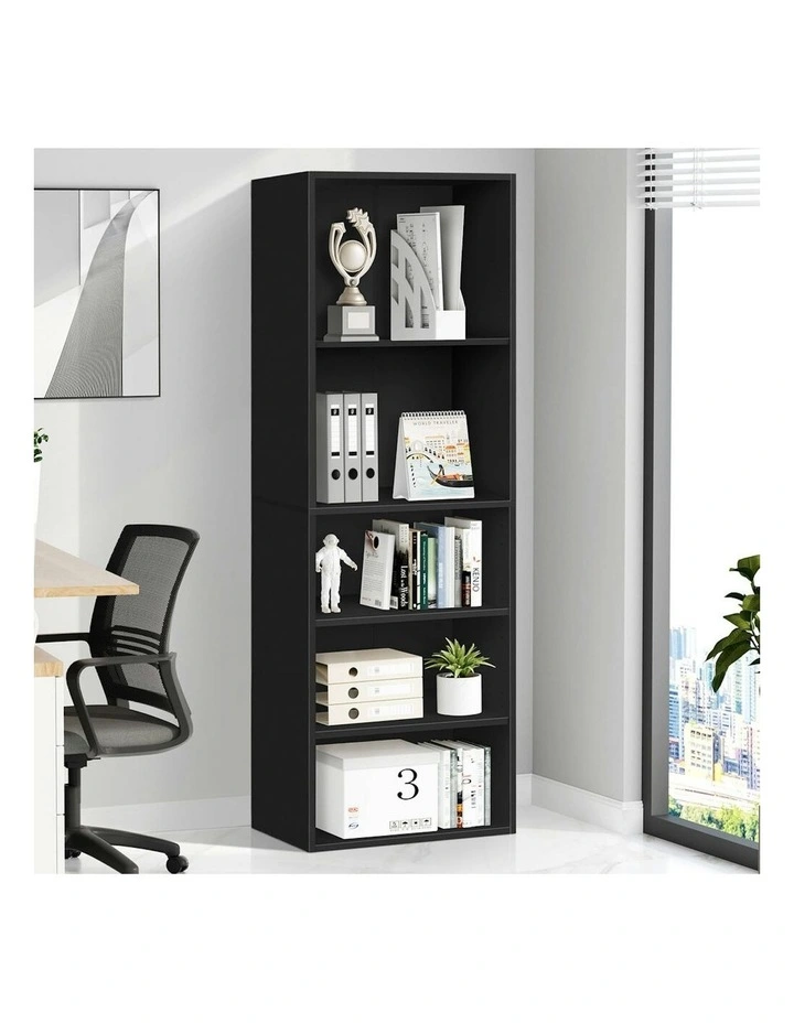 Office Storage Cabinet 5 Shelves Bookcase in Black image 2