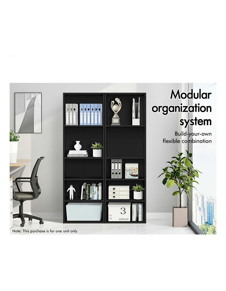 Office Storage Cabinet 5 Shelves Bookcase in Black image 3