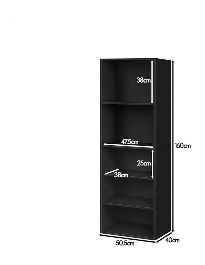 Office Storage Cabinet 5 Shelves Bookcase in Black image 7