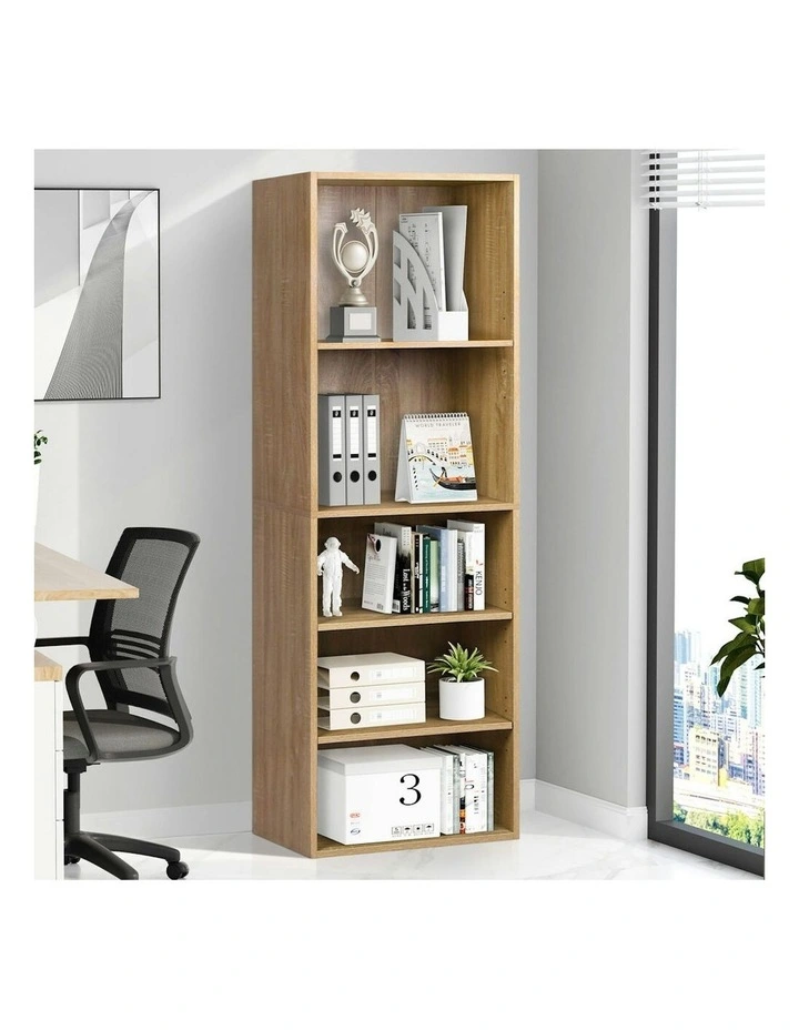 Office Storage Cabinet 5 Shelves Bookcase in Wood image 2