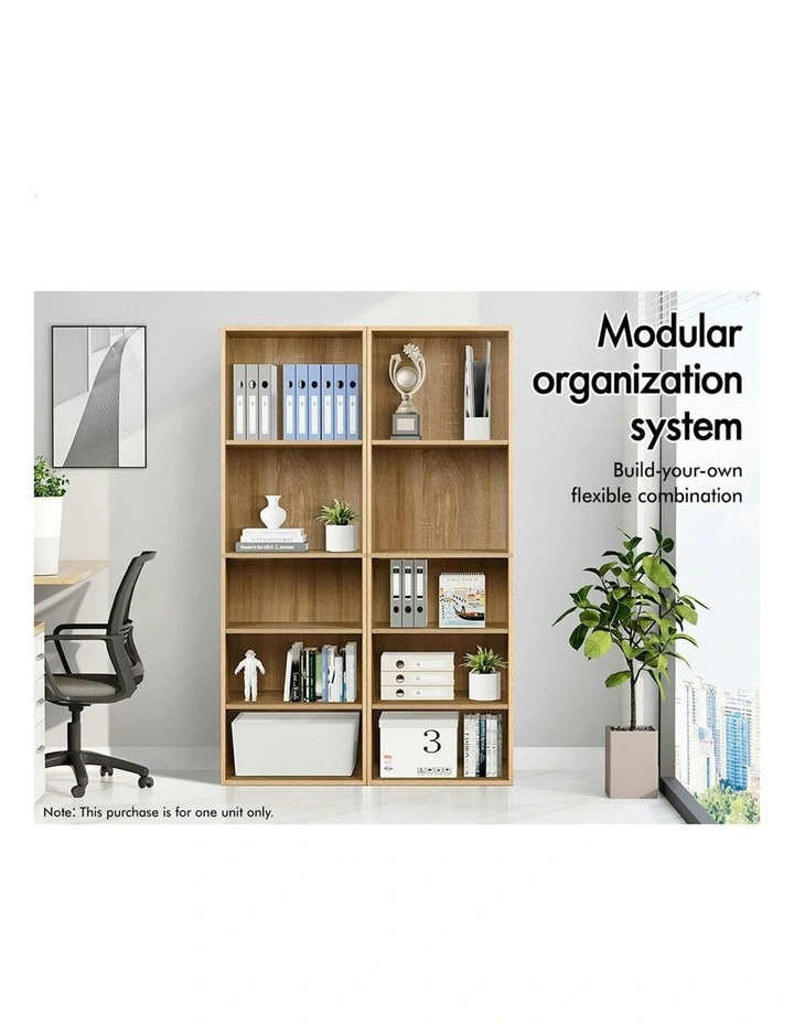 Office Storage Cabinet 5 Shelves Bookcase in Wood image 3