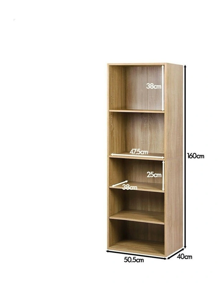 Office Storage Cabinet 5 Shelves Bookcase in Wood image 7