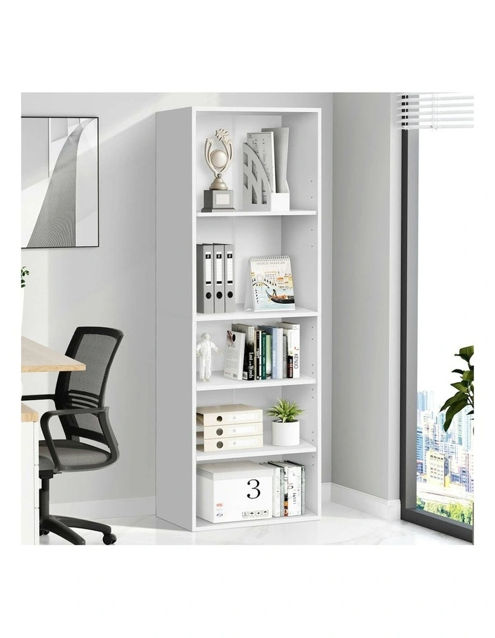 Office Storage Cabinet 5 Shelves Bookcase in White image 2