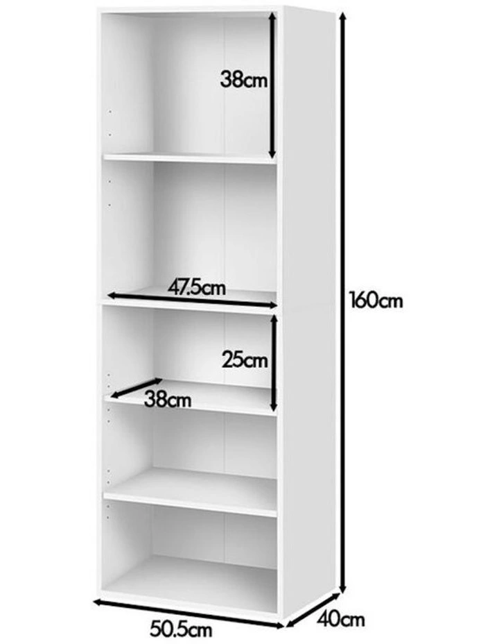 Office Storage Cabinet 5 Shelves Bookcase in White image 7