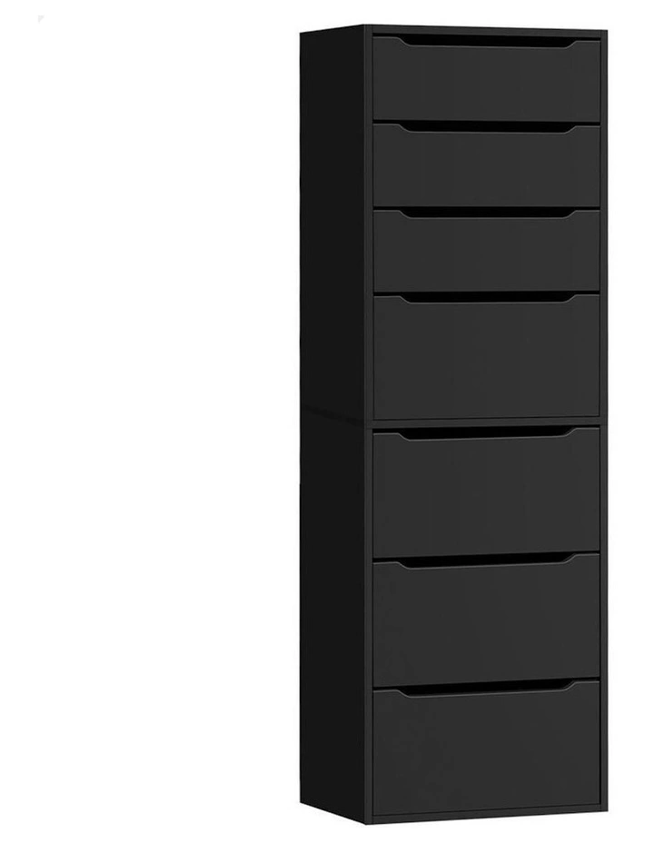 7 Drawers Office Storage Cabinet in Black image 1