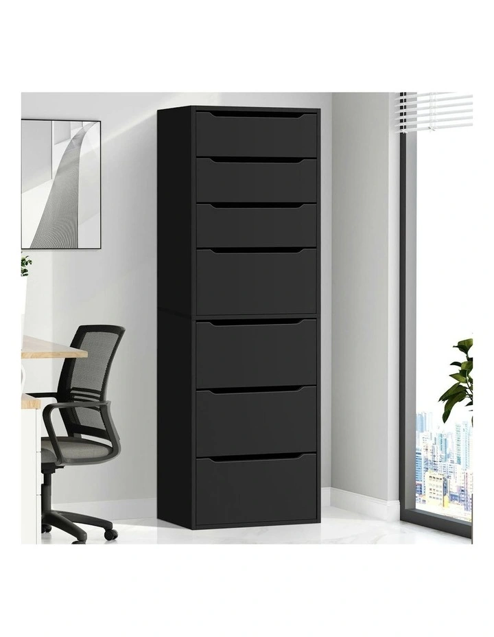 7 Drawers Office Storage Cabinet in Black image 2