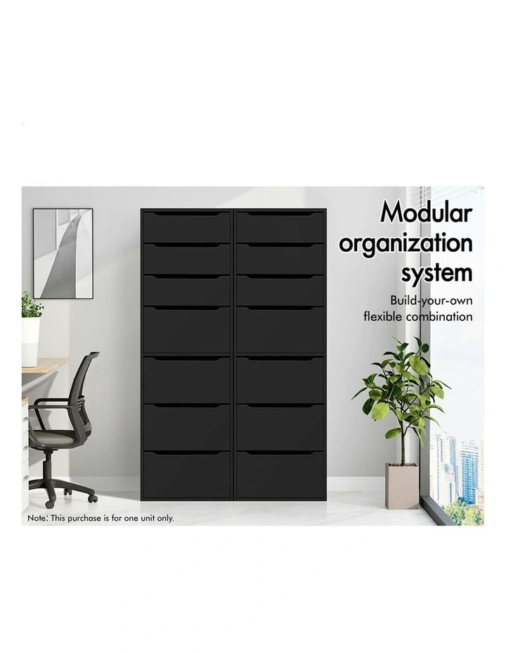 7 Drawers Office Storage Cabinet in Black image 3