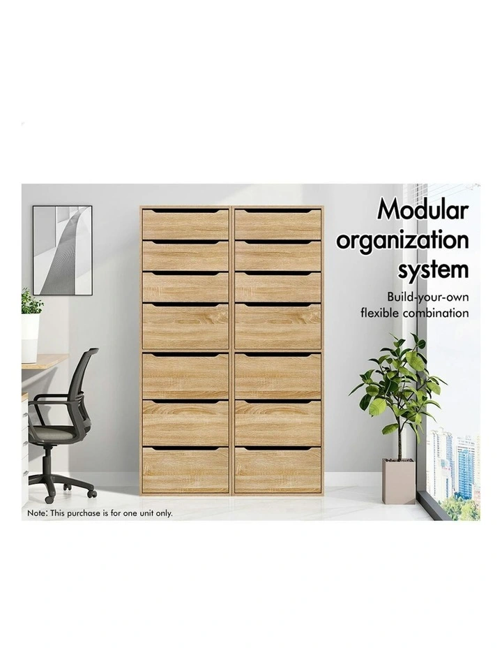7 Drawers Office Storage Cabinet in Wood image 3