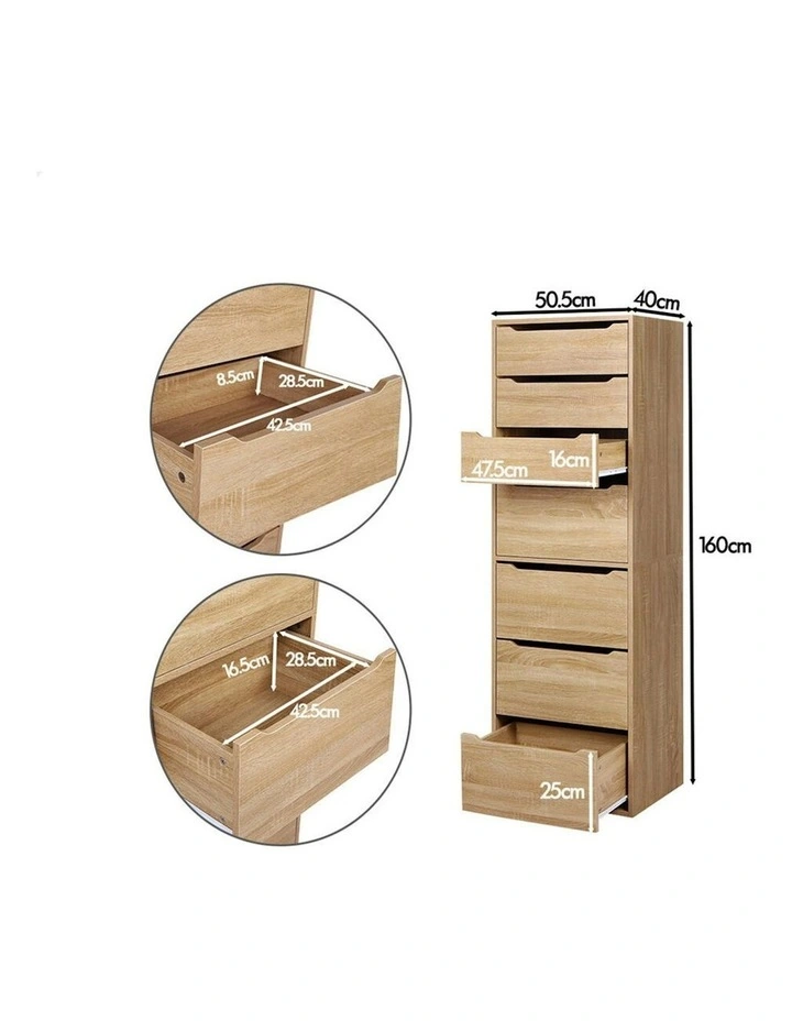 7 Drawers Office Storage Cabinet in Wood image 7