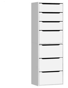 7 Drawers Office Storage Cabinet in White