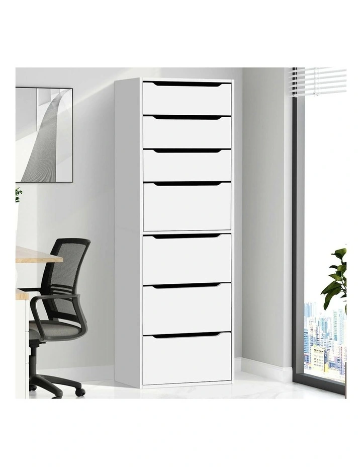7 Drawers Office Storage Cabinet in White image 2