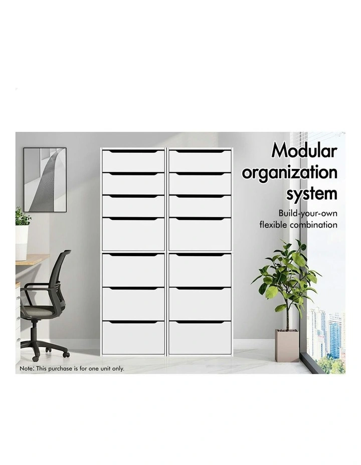 7 Drawers Office Storage Cabinet in White image 3