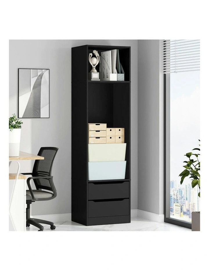 2 Drawers Office Storage Cabinet in Black image 2