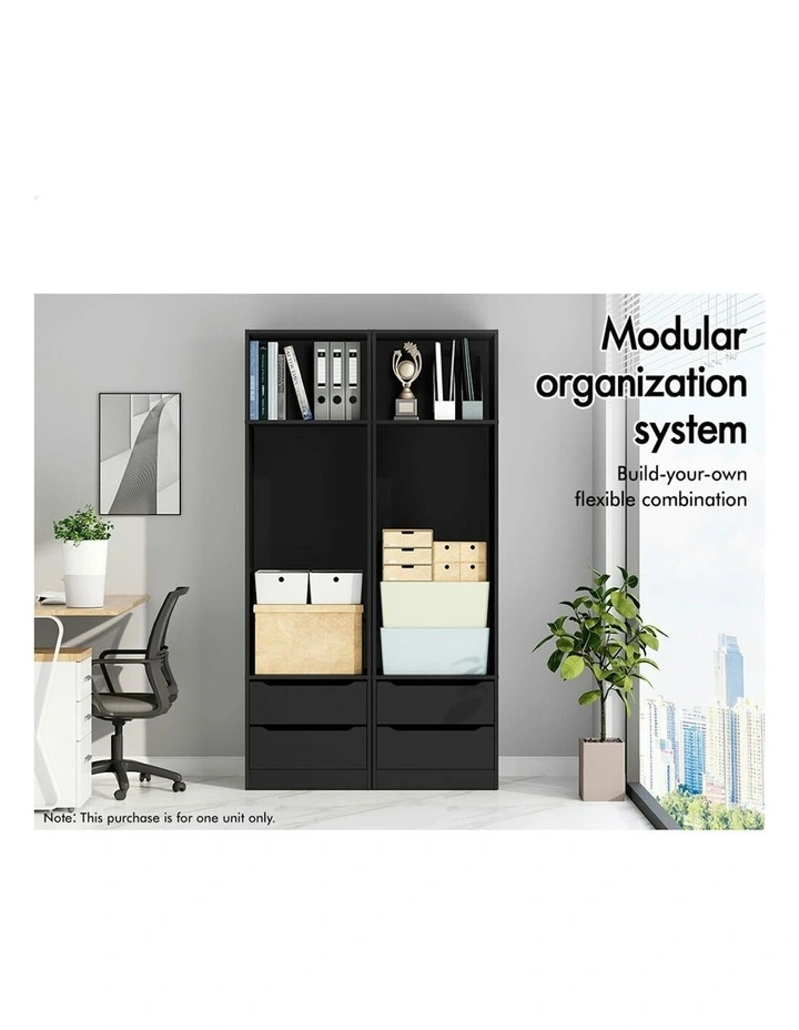 2 Drawers Office Storage Cabinet in Black image 3