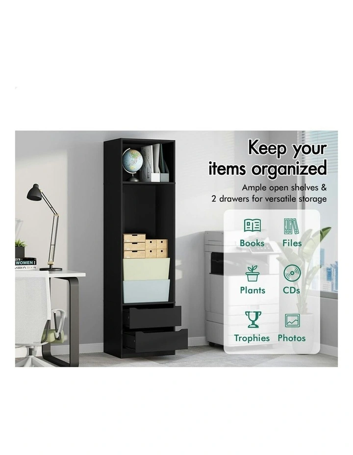 2 Drawers Office Storage Cabinet in Black image 4