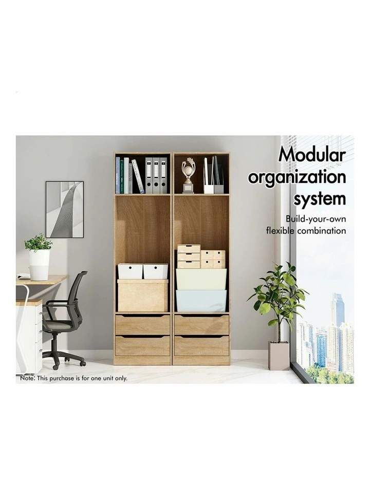 2 Drawers Office Storage Cabinet in Wood image 3