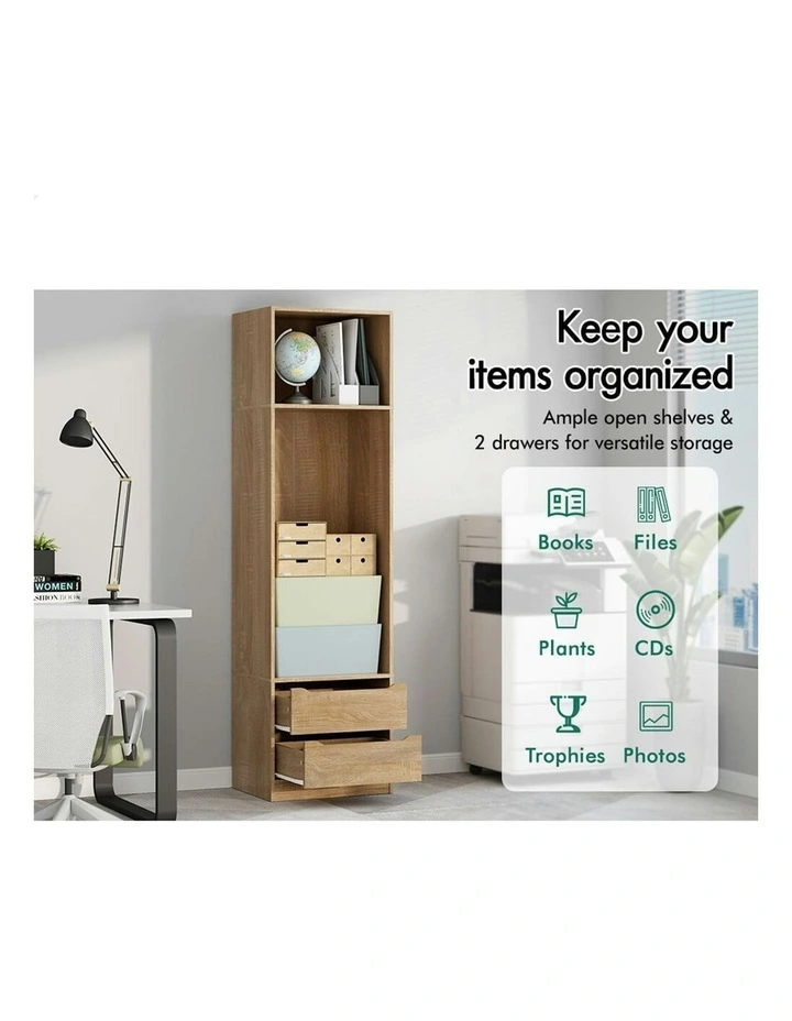 2 Drawers Office Storage Cabinet in Wood image 4