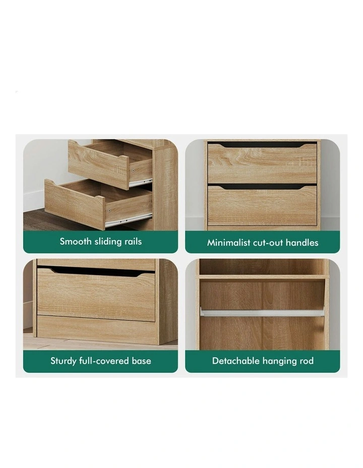 2 Drawers Office Storage Cabinet in Wood image 5