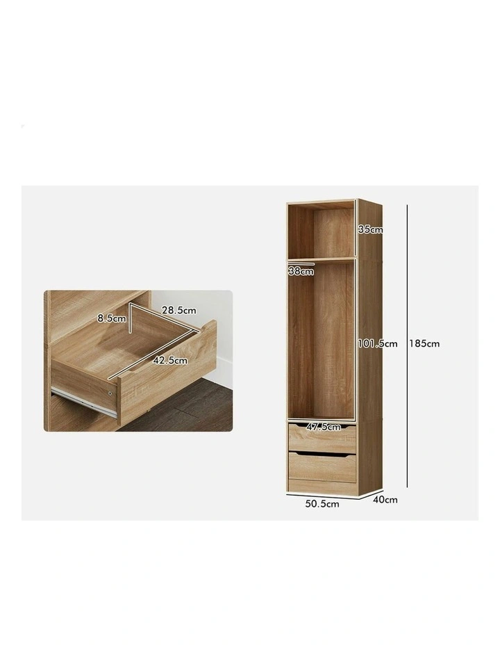 2 Drawers Office Storage Cabinet in Wood image 7