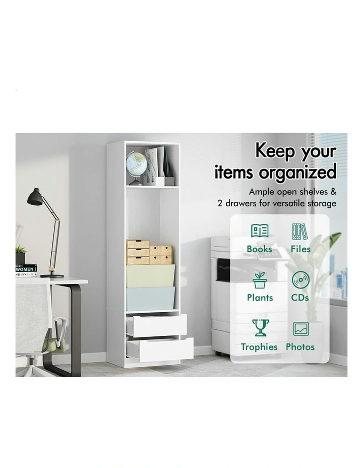 2 Drawers Office Storage Cabinet in White image 4