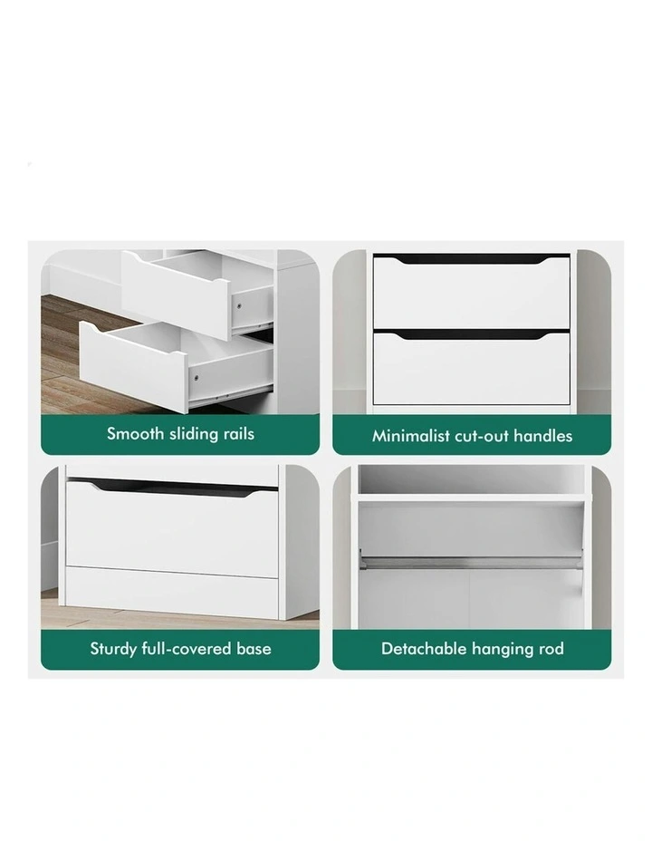 2 Drawers Office Storage Cabinet in White image 5