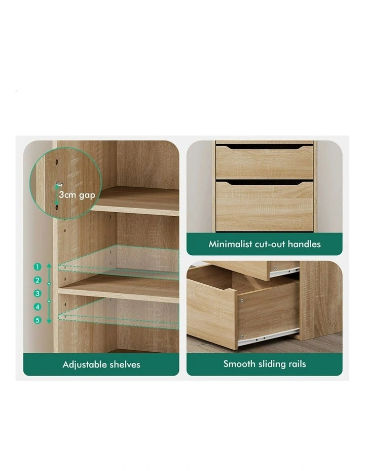 5 Drawers Office Storage Cabinet in Wood image 5