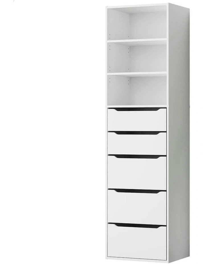 5 Drawers Office Storage Cabinet in White image 1